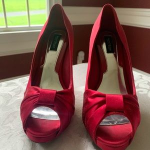 Red Silk High Heels